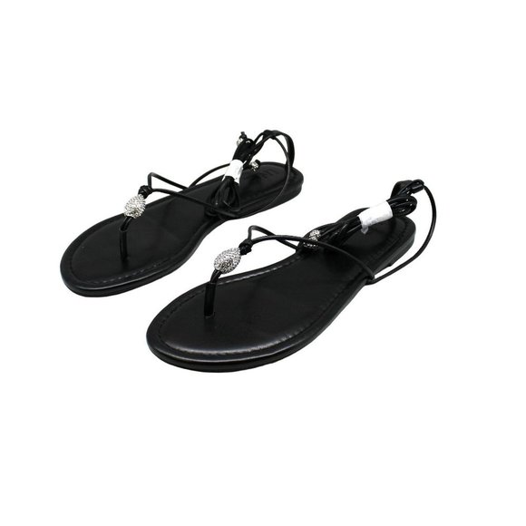 Effortlessly Chic: INC Women's Amille Tie-up Flat Sandals for Stylish Comfort - Picture 4 of 8